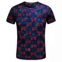 new gucci italy t-shirt street style logo blue back